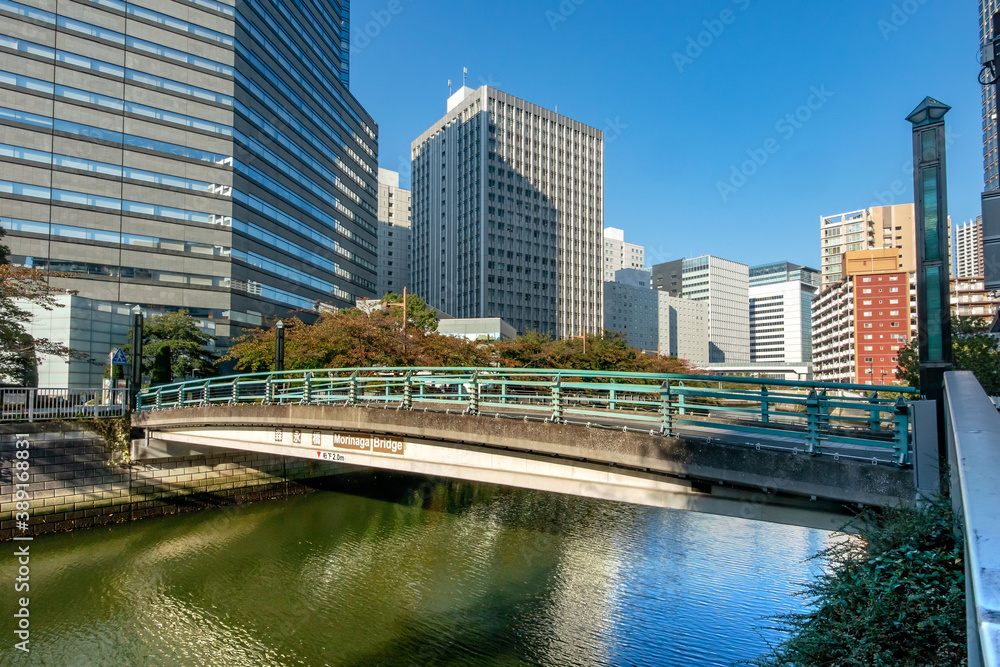Obraz premium 東京都品川区の目黒川に掛かる森永橋