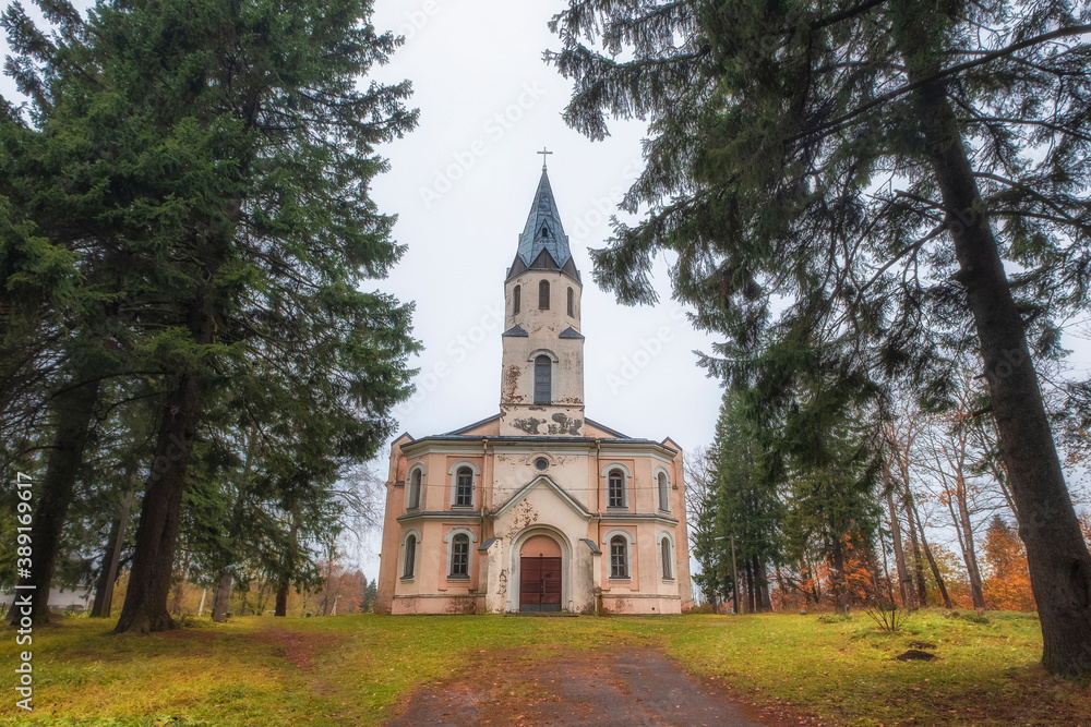 Naklejka premium Evangelical Lutheran Church of St. Peter and Paul settlement Toksovo Leningrad region Russia
