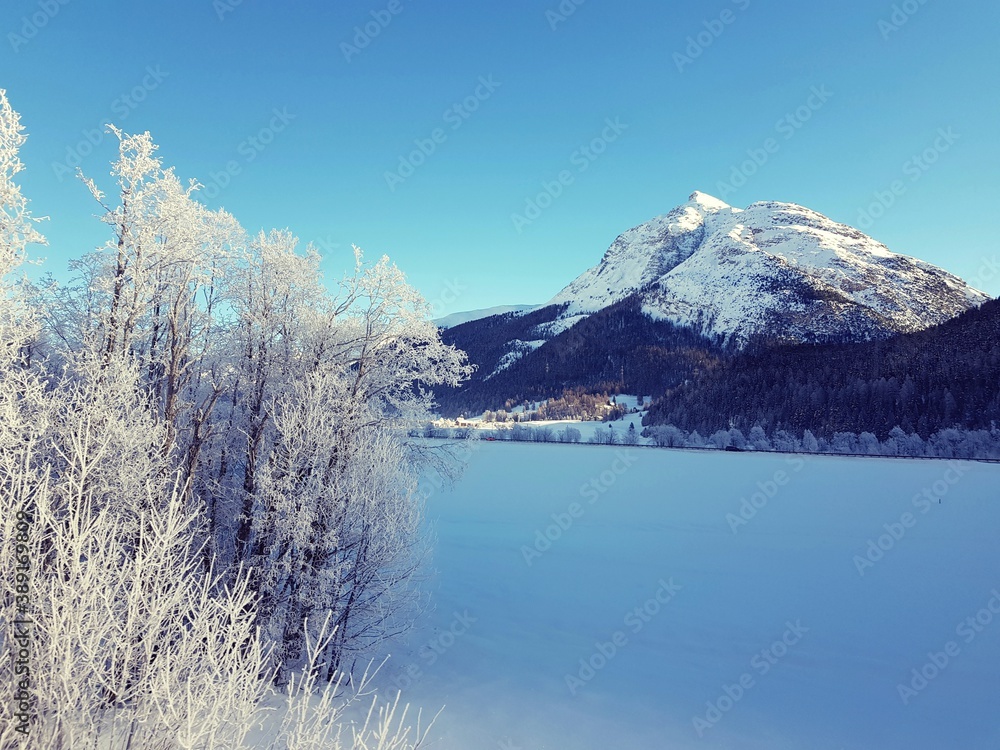 Schneelandschaft, in einer märchenhaften Umgebung