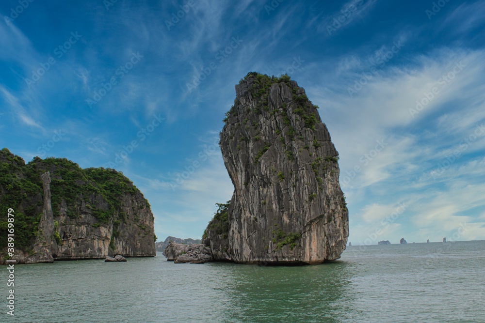 The beautiful and tropical islands in Halong Bay