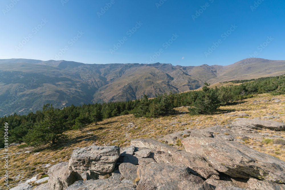 Fototapeta premium Mountainous landscape of Sierra Nevada in southern Spain