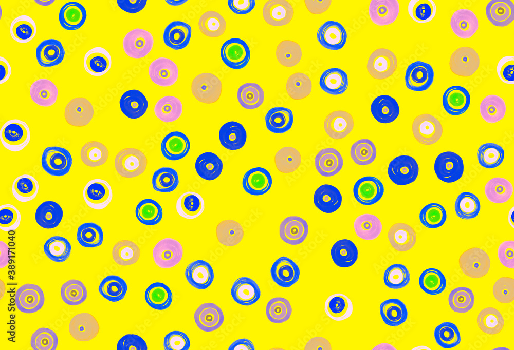 Colorful Circles Pattern. Watercolour Happy 
