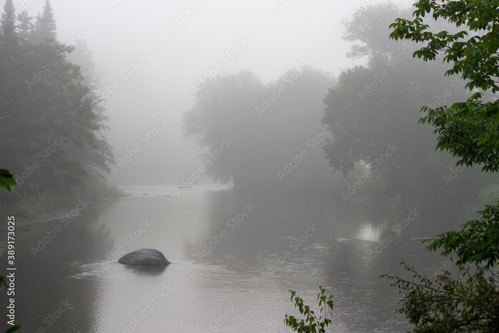 Foggy morning on the Lamoille River Foggy morning on the Lamoille River