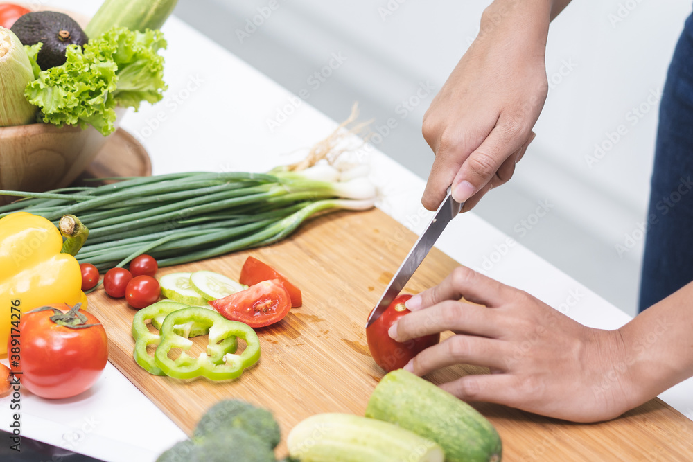 person using knife cut tomato prepare dinner person using knife cut tomato prepare dinner