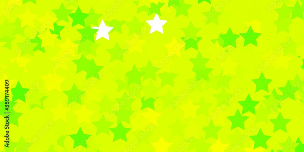 Light Green, Yellow vector pattern with abstract stars. Light Green, Yellow vector pattern with abstract stars.