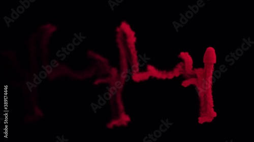 Animated oscillogram. Heartbeat animation on a heart rate monitor.