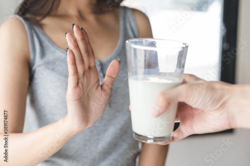 person refuse to drink milk because lactose intolerance.