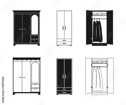 wardrobe, wardrobe bundle, wardrobe vector, wardrobe Symbol Icon Design. wardrobe icon set.Wardrobe with mirror solid icon
