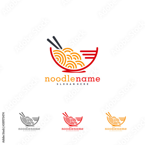 noodle food logo design vector, Illustration Noodle design template, Icon Symbol