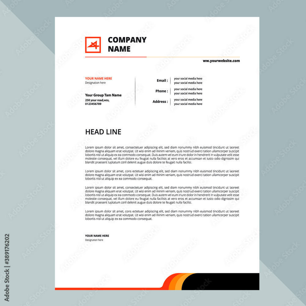 Obraz premium Creative letterhead design template.