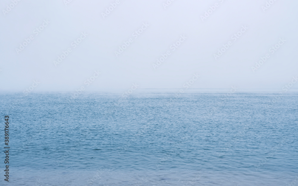 Tranquil Seascape over the Martha's Vineyard in the foggy morning
