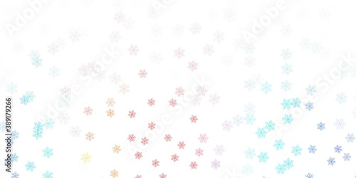 Light blue, red vector doodle texture with flowers.