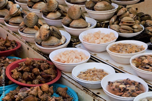 Fresh seafood at Jagalchi Fish Market, Busan, Korea © Hannizhong
