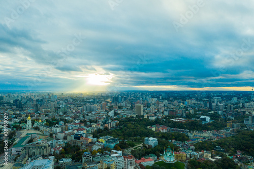 Aerial view of Kyiv city historical center of capital of Ukraine © F8  \ Suport Ukraine
