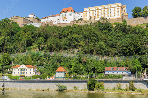 View of Veste Oberaus seen from the banks of the Danube photo