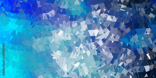 Light blue vector triangle mosaic backdrop.