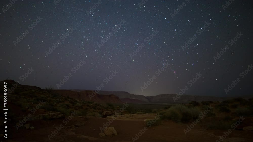 Time lapse of Constellation Orion rising over desert in Utah Time lapse of Constellation Orion rising over desert in Utah