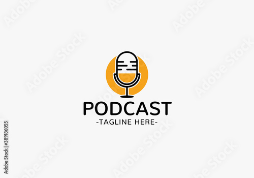 Modern podcast logo template
