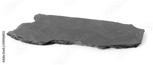 Black stone tray on white background