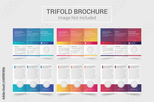 Trifold brochure template design with Unique concept for promotion kit and business profile