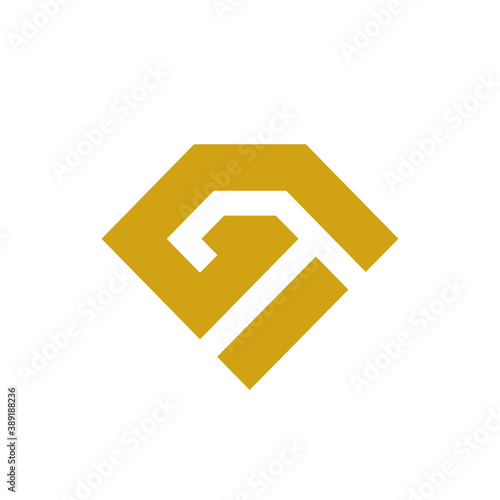 Initial GI diamond logo, luxury letter monogram, sapphire gemstone symbol