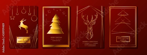 Set of Christmas postcard