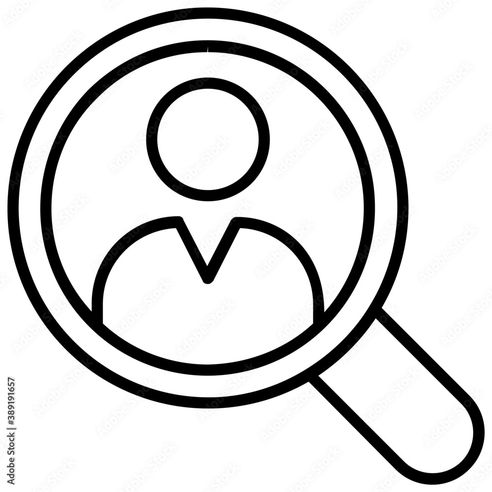 A magnifying glass over a person representing hiring concept
A magnifying glass over a person representing hiring concept