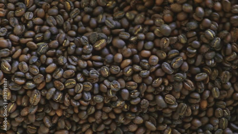 Top view cooling roasted coffee Top view cooling roasted coffee