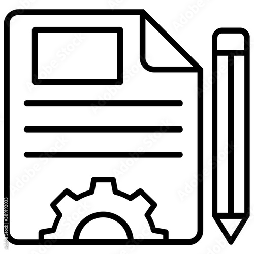 
A document and pen on computer screen showing the concept of blogging 
