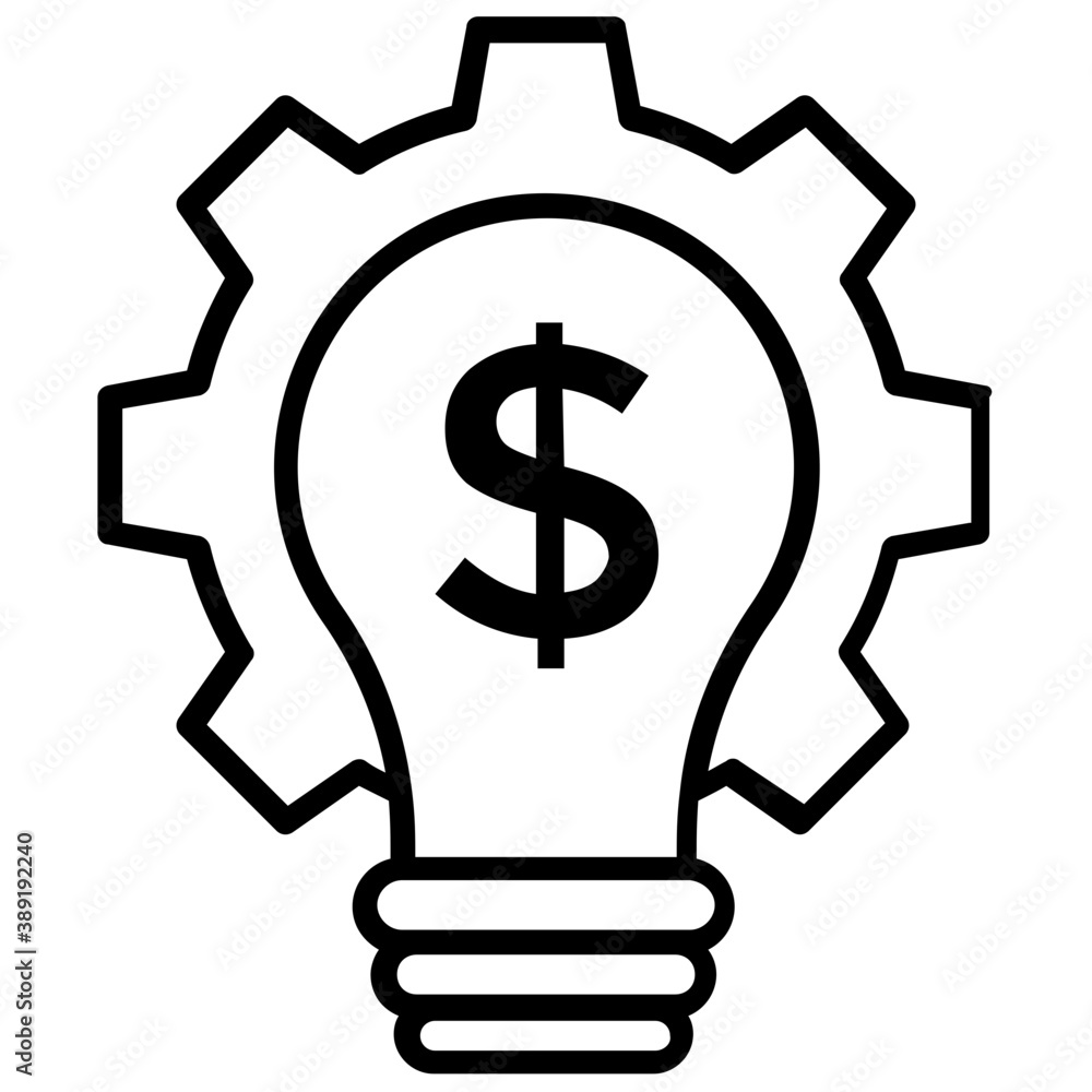 Light bulb with dollar sign and gear wheel, conceptual icon of business development
Light bulb with dollar sign and gear wheel, conceptual icon of business development