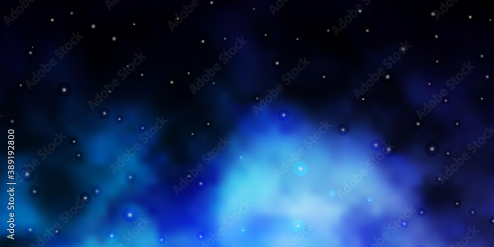Fototapeta premium Dark BLUE vector layout with bright stars.