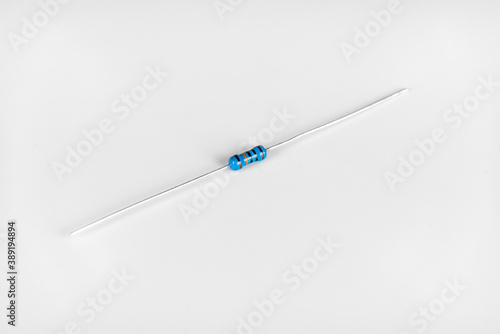 Resistor and diode isolated on white background