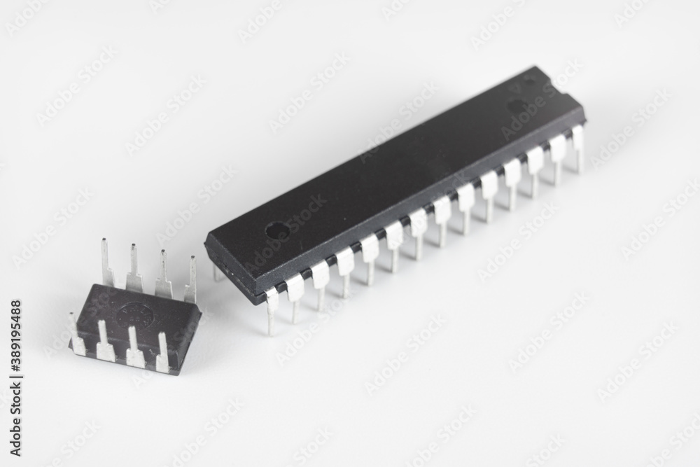 Microcontroller isolated on white background. Microcontroller isolated on white background.