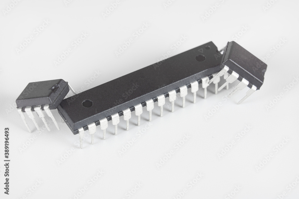 Microcontroller isolated on white background. Microcontroller isolated on white background.