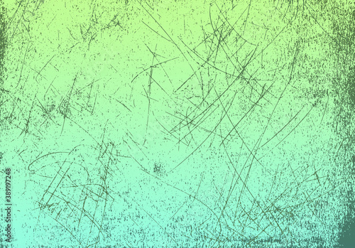 A light turquoise and lime toned artistic, mixed media, abstract grunge illustration. Ideal for use as a background image. 