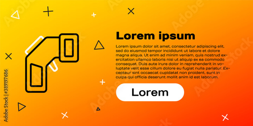 Line Digital contactless thermometer with infrared light icon isolated on yellow background. Colorful outline concept. Vector.