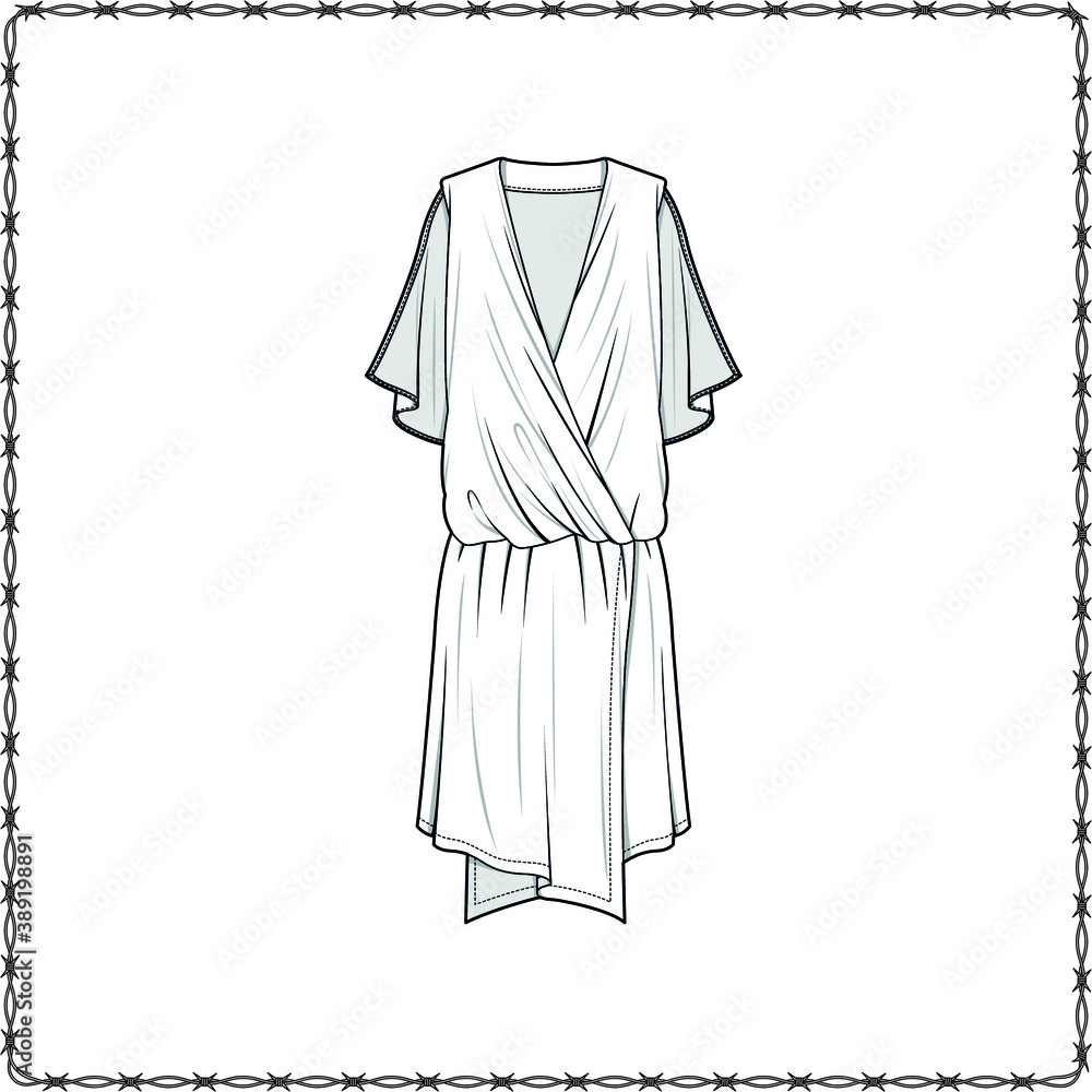 Editable fashion garment flat sketch for creating new designs Editable fashion garment flat sketch for creating new designs