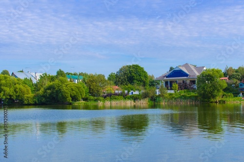 Lake landscapes on the summer and forest