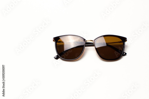 Sunglases on the white table