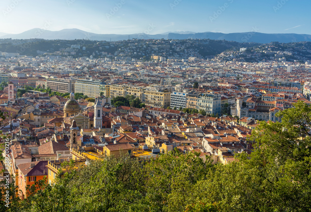 High angle view of Nice, France