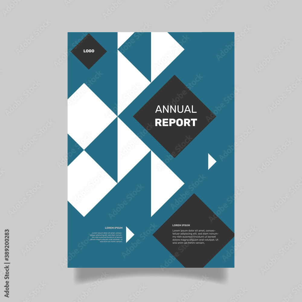 Fototapeta premium Annual report cover with black and blue color. - Vector.