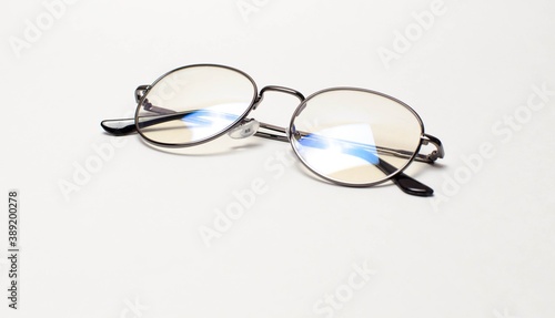 glases on the white table