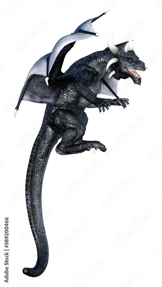 Fototapeta premium 3D Rendering Fairy Tale Dragon on White