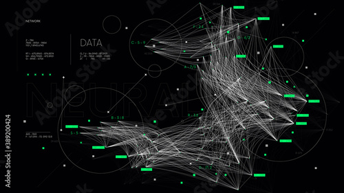 Sorting and analyzing complex big data, communication networks visualization, information database, vector technology illustration