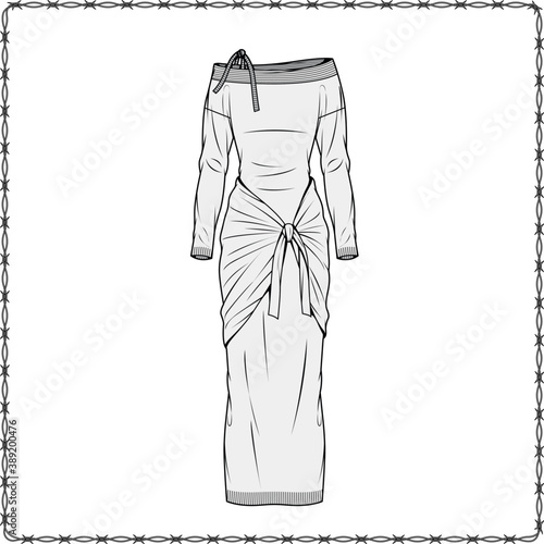 Editable fashion garment flat sketch for creating new designs