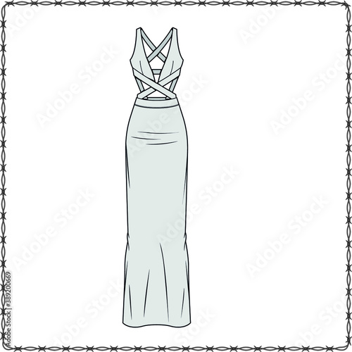 Editable fashion garment flat sketch for creating new designs