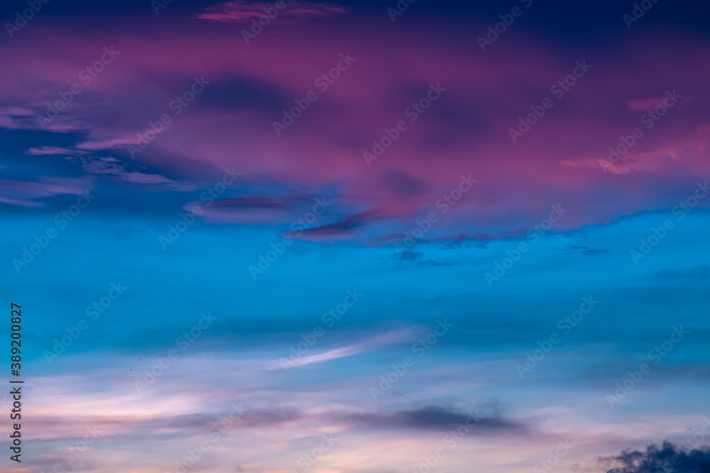 Beautiful sky on sunset with clouds