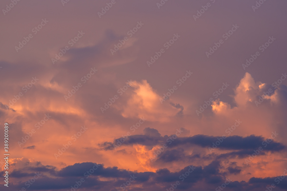 Beautiful sunset sky with relaxing colors