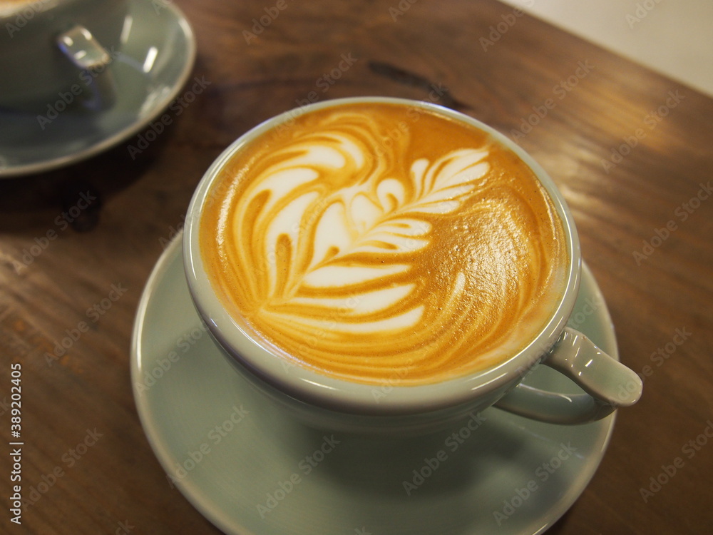 Cup of coffee with beautiful Latte art, Tamba, Hyogo, Japan Cup of coffee with beautiful Latte art, Tamba, Hyogo, Japan