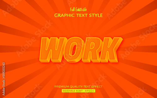 Work text style effect, editable eps vector photo